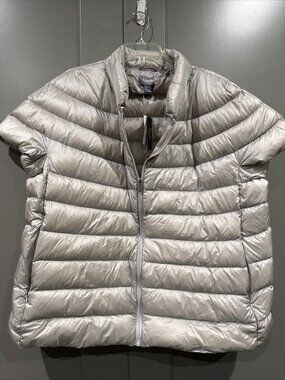 Martha Stewart Women's Woven Down Filled Vest, Cotton Champagne 2XL